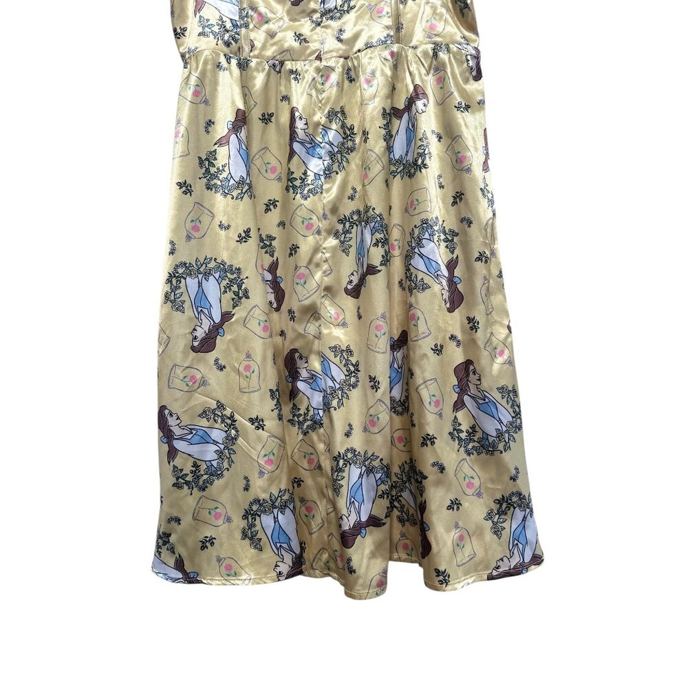 Disney Beauty Beast Belle Novelty Mini Dress Size Small Yellow Sweetheart Corset - Picture 7 of 16